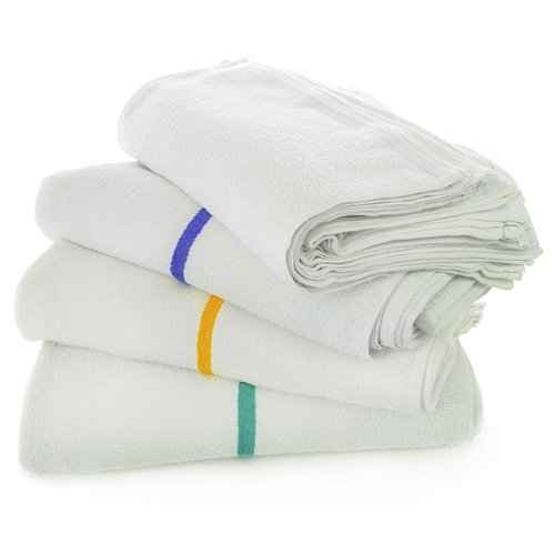 Kitchen Bar Mop Cleaning Cotton Towels for Home or Restaurant, Set of 12, White, 12 Piece