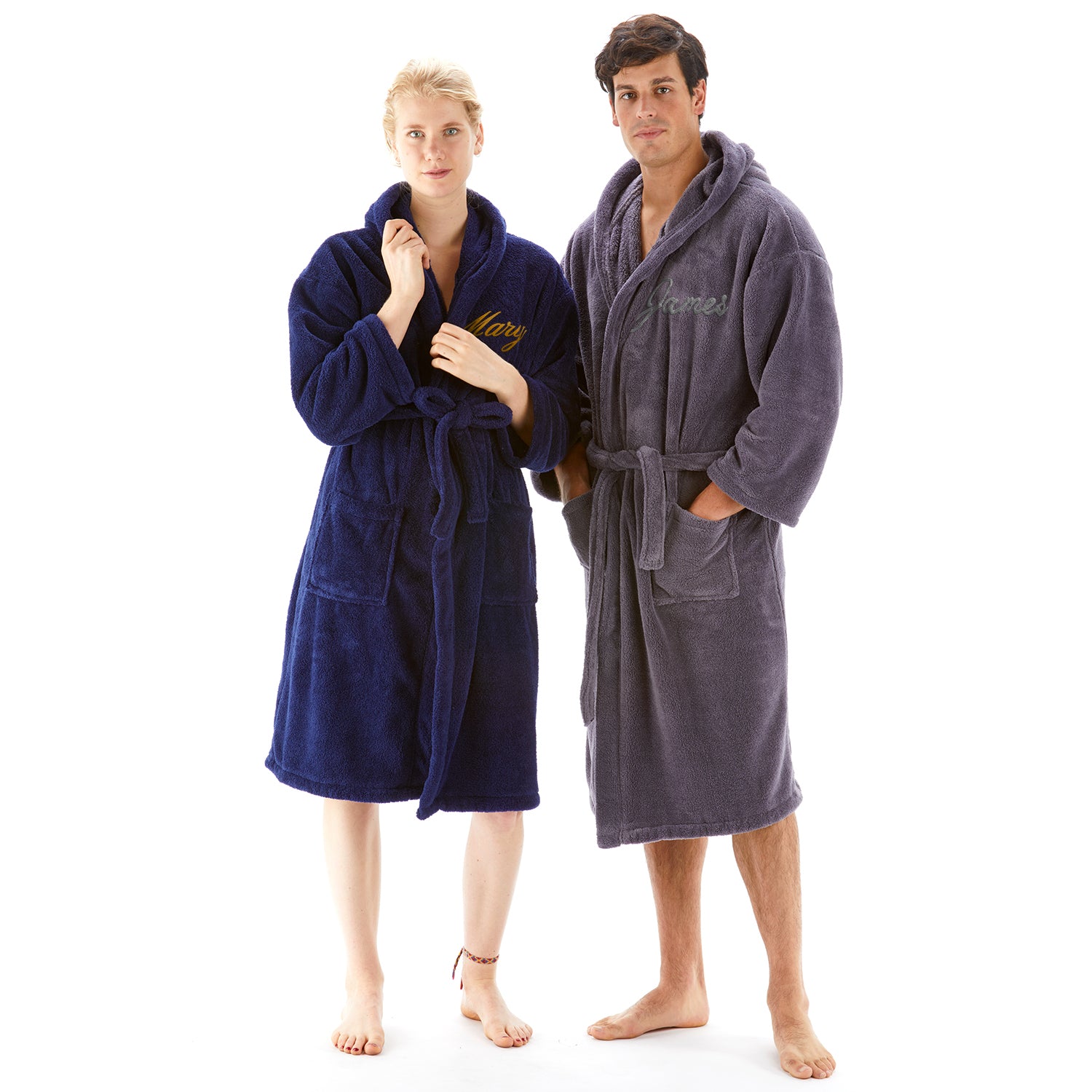 Personalized Women's Shawl Robe Microfiber Plush Fleece Bathrobe