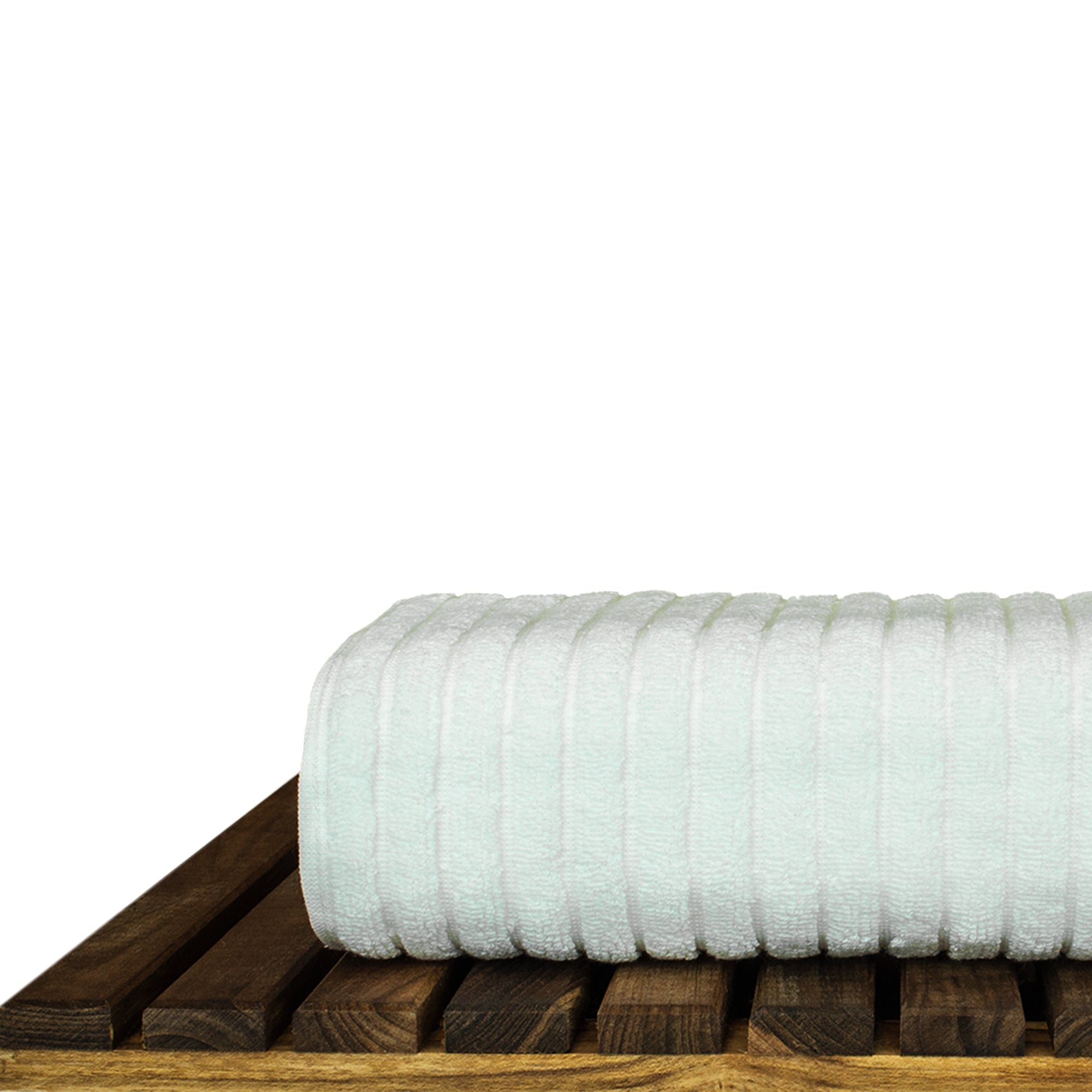 BC BARE COTTON Luxury Hotel & Spa 100% Natural Turkish Cotton Ribbed Channel Pattern Bath Towel (Set of 4), White