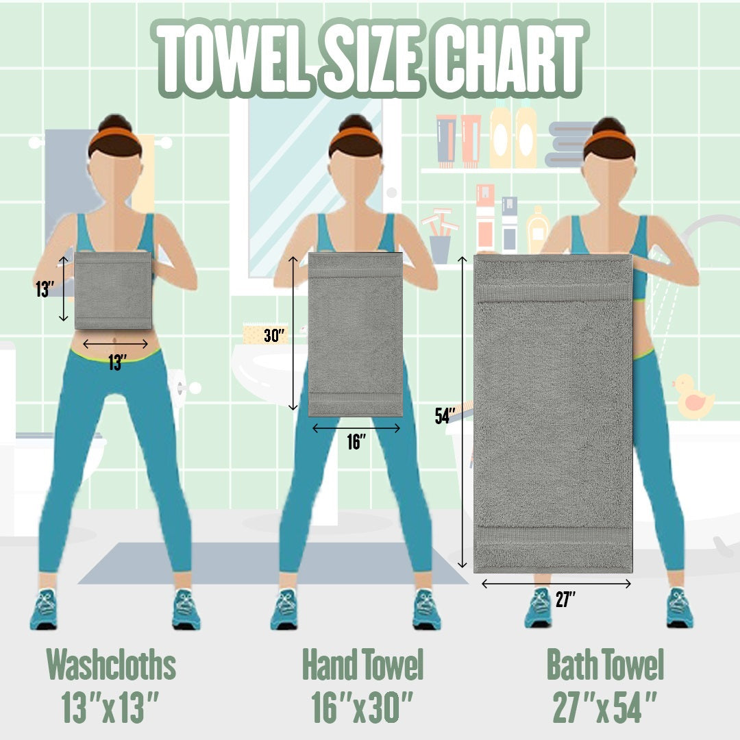 BC BARE COTTON Luxury Hotel & Spa Quality, 750+ GSM, , 2 Bath Towel, 2 Hand Towel, 4 Washcloths (8 Piece, White)