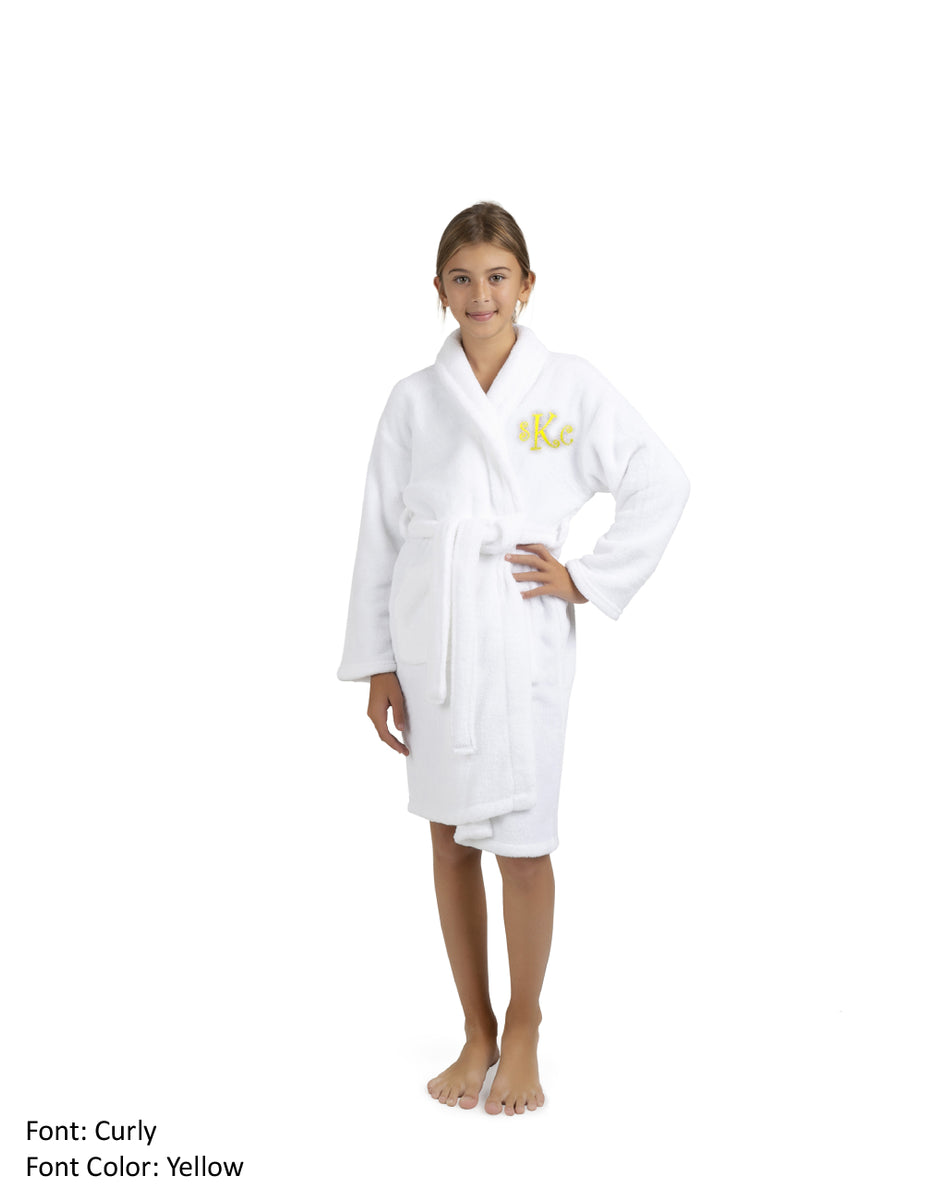 Bc Robe BC BARE COTTON Personalized Monogrammed Girls Shawl Robe -3 Initials ...