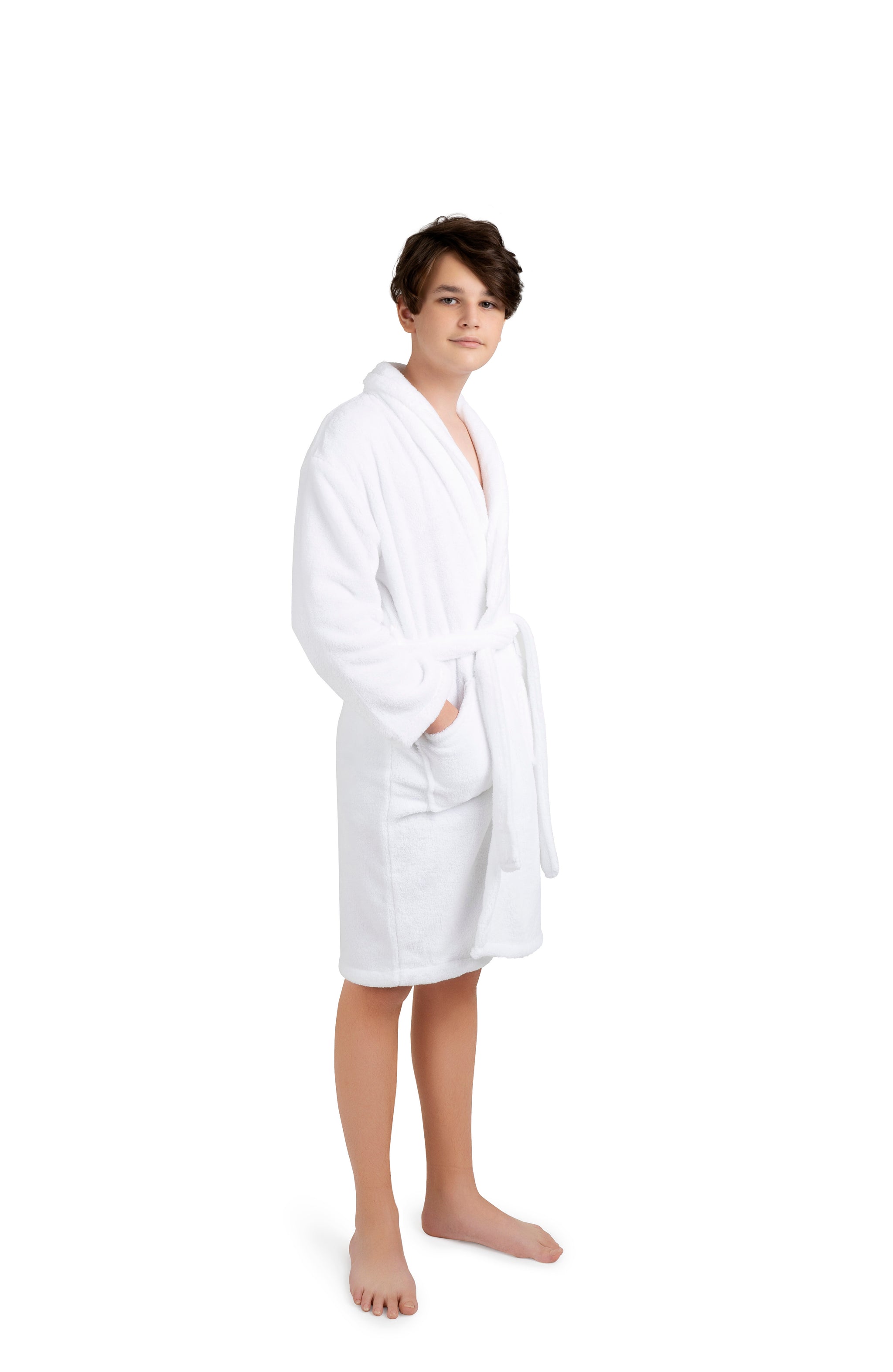 BC BARE COTTON Boys Shawl Robe Microfiber Plush Fleece